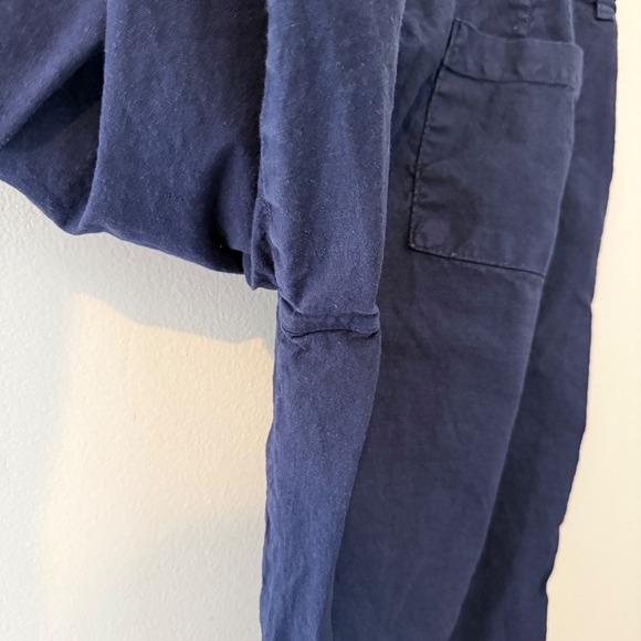 Frank & Eileen kinsale crop Italian performance linen sailor pants navy blue 12 - Picture 5 of 9